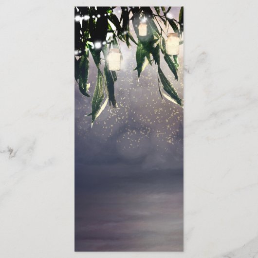 Weeping Willow Tree & Mason Jar Lights Menu Card Menükarte (Rückseite)