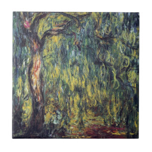 Weeping Willow von Claude Monet, Vintage Kunst Fliese