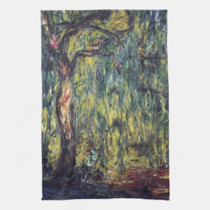 Weeping Willow von Claude Monet, Vintage Kunst Küchentuch
