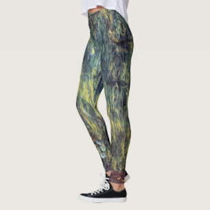 Weeping Willow von Claude Monet, Vintage Kunst Leggings