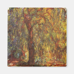 Weeping Willow von Claude Monet, Vintage Kunst Magnet