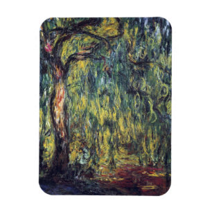 Weeping Willow von Claude Monet, Vintage Kunst Magnet