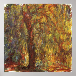 Weeping Willow von Claude Monet, Vintage Kunst Poster