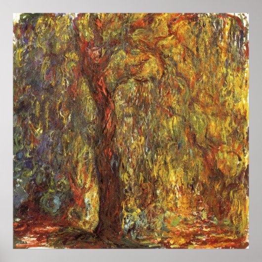 Weeping Willow von Claude Monet, Vintage Kunst Poster (Vorne)