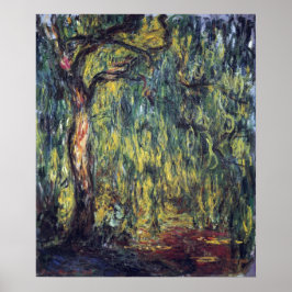 Weeping Willow von Claude Monet, Vintage Kunst Poster