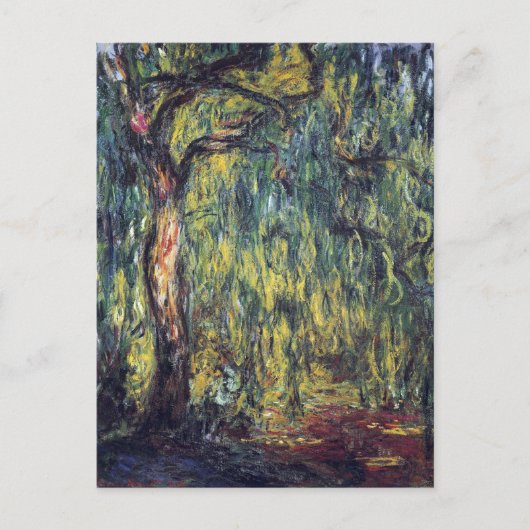 Weeping Willow von Claude Monet, Vintage Kunst Postkarte (Vorderseite)