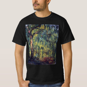 Weeping Willow von Claude Monet, Vintage Kunst T-Shirt