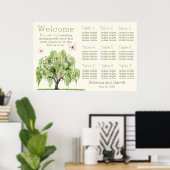 Weeping Willow Wedding Seating Chart 36"x24" Poster (Heimbüro)