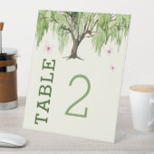 Weeping Willow Wedding Tischnummer Pedestal Sign Sockelschild (In Situ)