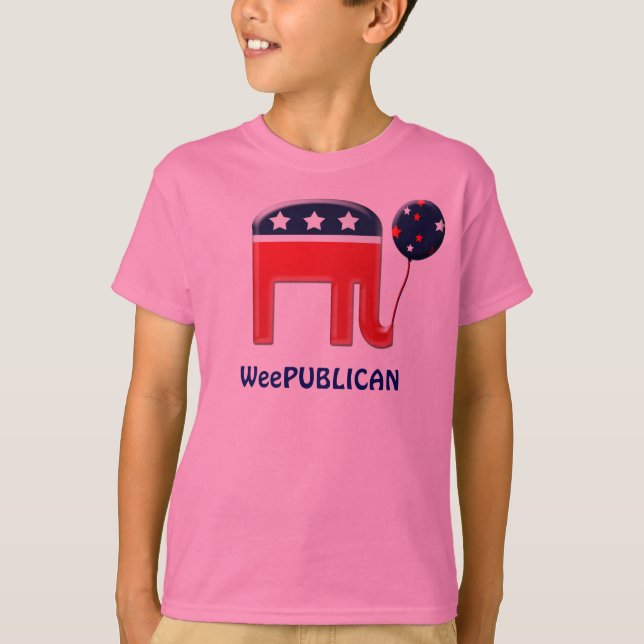 Weepublican FERTIGEN niedliches Elefantmaskottchen T-Shirt (Vorderseite)