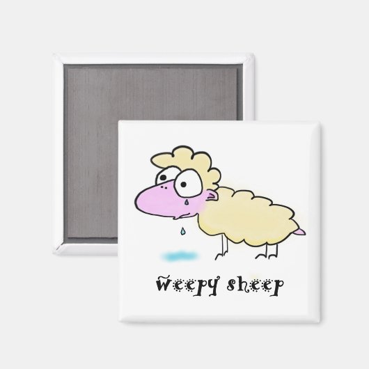 Weepy Sheep Magnet (Vorderseite/Rückseite)
