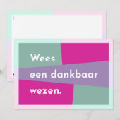 Wees een dankbaar wezen dankeskarte (Vorne/Hinten)