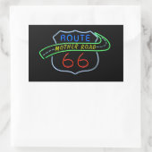 Weg 66, die Mutter-Straße, Leuchtreklame Rechteckiger Aufkleber (Tasche)