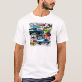 Weg 66 - HELLE T-SHIRTS klassische Autos MANN-' S