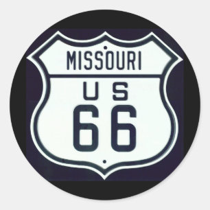 Weg 66 Missouri Runder Aufkleber