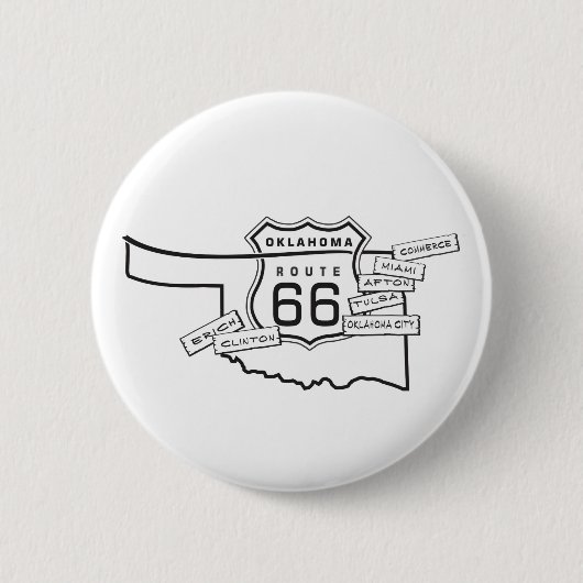 Weg 66 Oklahoma-Geschenke Button (Vorderseite)