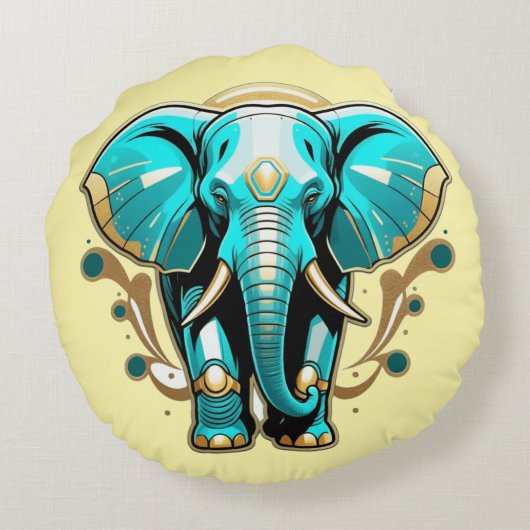 Weg als Elephant-Brushed-Polyester Rundes Kissen (Rückseite)