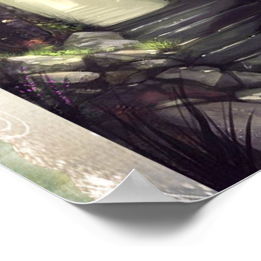 Weg auf dem Reiseplakat Poster (Ecke)