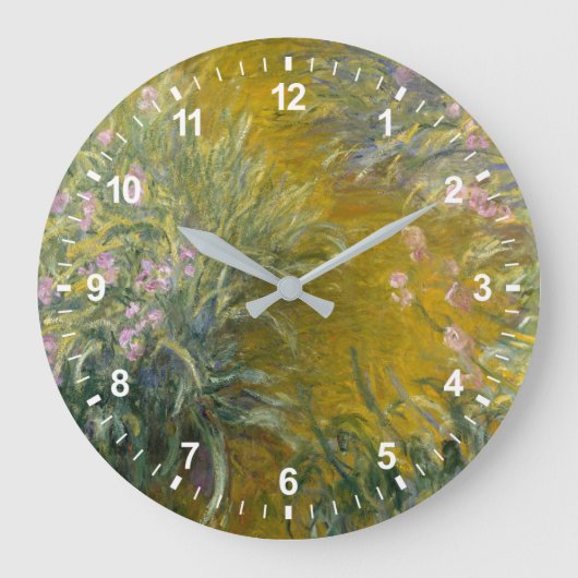 Weg Claude Monets | durch die Iris Große Wanduhr (Vorderseite)