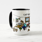 Weg-d-Gitter Schinken-Radiobetreiber-Tasse mit Tasse (Vorderseite Links)