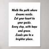 Weg der Träume inspirierendes Mini-Gedicht Poster (Vorne)