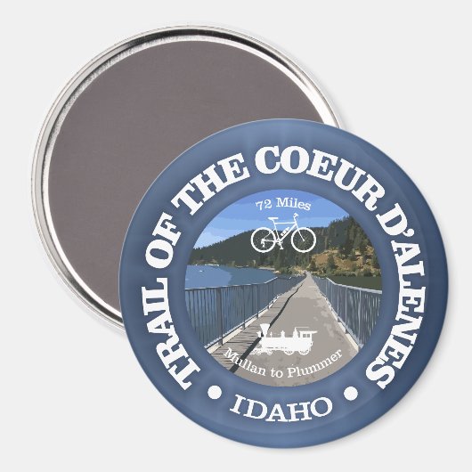 Weg des Coeur d'Alene (Radweg c) Magnet (Vorderseite/Rückseite)