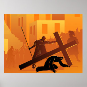 Weg des Kreuzes 7th Station Poster