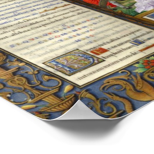 Weg des mittelalterlichen KreuzRenaissance-Manuskr Poster (Ecke)