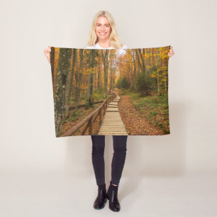Weg durch den Herbstwald. Fleecedecke