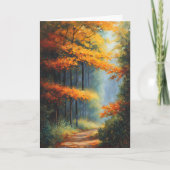 Weg durch den Herbstwald Geburtstag Karte (Vorderseite)