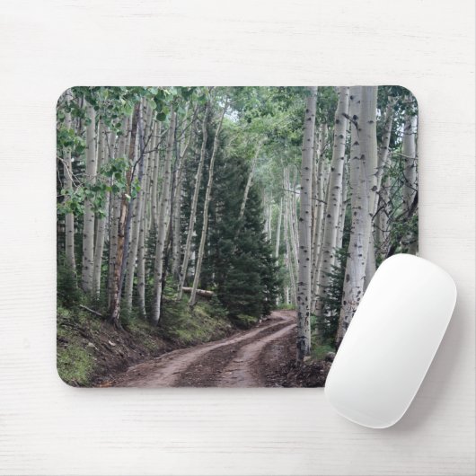 Weg durch die Birke Mousepad (Mit Mouse)