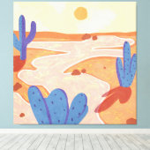 Weg durch die gemalte Wüste Leinwanddruck (Insitu (Holzboden))