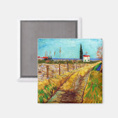 Weg durch ein Feld mit Willows Van Gogh Magnet (Vorderseite/Rückseite)