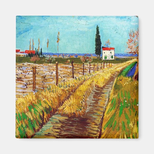 Weg durch ein Feld mit Willows Van Gogh Magnet (Vorne)