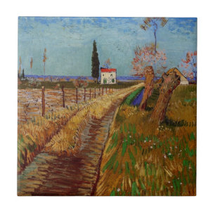 Weg durch ein Feld, Weiden von Vincent van Gogh Fliese