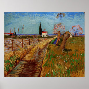 Weg durch ein Feld, Weiden von Vincent van Gogh Poster