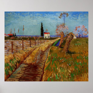 Weg durch ein Feld, Weiden von Vincent van Gogh Poster
