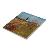 Weg durch ein Feld, Willows von Vincent van Gogh Fliese (Seite)