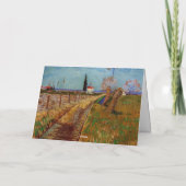 Weg durch ein Feld, Willows von Vincent van Gogh Karte (Rückseite)