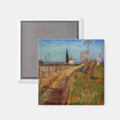 Weg durch ein Feld, Willows von Vincent van Gogh Magnet (Vorderseite/Rückseite)