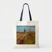 Weg durch ein Feld, Willows von Vincent van Gogh Tragetasche (Vorne)