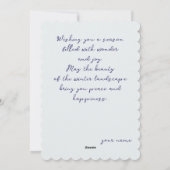 Weg durch einen schneebedeckten Winterwald Feiertagskarte (Rückseite)