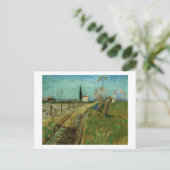 Weg durch Feld mit Willows Van Gogh Fine Art Postkarte (Stehend Vorderseite)