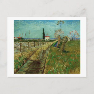 Weg durch Feld mit Willows Van Gogh Fine Art Postkarte