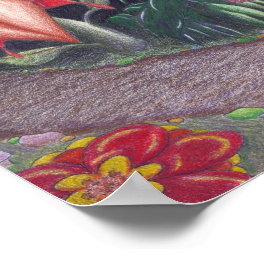 Weg durch riesige Blume Poster (Ecke)