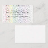 Weg geben lächelt persönliche Visitenkarte (Vorne/Hinten)