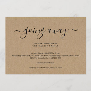 Weg gehen Party Einladung   rustikales Kraftpapier