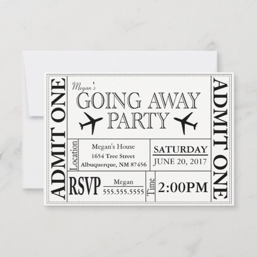 Weg gehen Party-Karten-Einladung Einladung (Vorderseite)