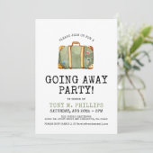 Weg gehen Party-Reise-Koffer laden ein Einladung (Stehend Vorderseite)