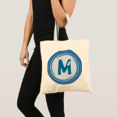 Weg gewaschen! Blaue Monogramm-Tasche Tragetasche (Vorderseite (Produkt))